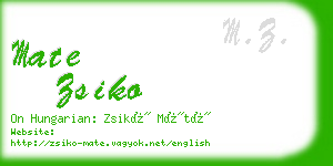 mate zsiko business card